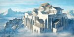  absurdres architecture blue_sky building cloud day fantasy greco-roman_architecture highres hisamesy mountain no_humans original outdoors pillar scenery sky wall 