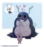  &lt;3 2018 ambiguous_gender antennae_(anatomy) anthro arthropod beetle blue_body blush bretta_(hollow_knight) cloak clothing duo exoskeleton featureless_feet featureless_hands fecharis female grey_body hands_together hollow_knight insect leenah love mandibles overweight overweight_anthro overweight_female protagonist_(hollow_knight) signature simple_background sitting solo_focus sparkles team_cherry text thought_bubble url vessel_(species) video_games white_body 