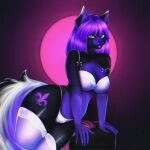  absurd_res belly breasts canid canine clothing female fox hi_res invalid_tag lace legwear lingerie mammal neon night_kota nipples nude pink pinup pose solo stockings thighs 
