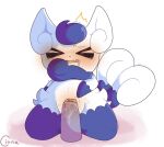  &gt;_&lt; dildo dildo_in_pussy dildo_insertion dildo_sitting eyes_closed female generation_6_pokemon hi_res meowstic nintendo penetration pokemon pokemon_(species) sex_toy sex_toy_in_pussy sex_toy_insertion solo vaginal vaginal_penetration video_games white_body 