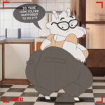  animated anthro appliance big_breasts big_butt bovid breasts butt caprine cartoon_network dancing ethal_klein female goat huge_butt hyper inside kitchen kitchen_appliance mammal mr_otter_breath obese old otterbreath overweight recording solo the_amazing_world_of_gumball toaster twerking 