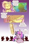  cold-blooded-twilight comic dialogue english_text equid equine eyes_closed female feral fluttershy_(mlp) friendship_is_magic hair hasbro hi_res horn mammal my_little_pony pink_hair purple_hair text twilight_sparkle_(mlp) unicorn yellow_body 