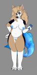  anthro bapodogs big_breasts blonde_hair blue_genitals blue_pawpads blue_pussy breasts canid canine canis domestic_dog female fish_tail fishdog genitals girly hair herding_dog hi_res hybrid mammal pastoral_dog pawpads presenting pussy slightly_chubby solo tail welsh_corgi ymbren 