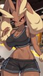  anthro breasts brown_body clothed clothing female generation_4_pokemon hi_res inside looking_at_viewer lopunny nintendo pokemon pokemon_(species) solo tp10 video_games 