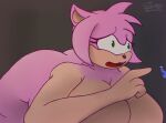  absurd_res amy_rose anthro balls big_breasts breasts butt cyaturus_(artist) digital_media_(artwork) disappointed duo erection eulipotyphlan female genitals green_eyes hair hedgehog hi_res humiliation male male/female mammal nude penis penis_humiliation pink_body sega simple_background small_penis small_penis_humiliation sonic_the_hedgehog sonic_the_hedgehog_(series) surprise video_games 