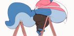  2022 anthro apron belly belly_on_ladder_meme big_belly big_butt black_bottomwear black_clothing black_pants blue_belly bottomwear butt clothing exposed_belly hyper hyper_belly kangaroo kygen kygen_(kygen) ladder macropod male mammal marsupial morbidly_obese morbidly_obese_anthro morbidly_obese_male obese obese_anthro obese_male on_ladder overweight overweight_anthro overweight_male pants pink_clothing pink_shirt pink_topwear shirt simple_background solo standing thick_tail thick_thighs topwear white_background 