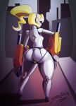  big_butt breasts butt female garter_belt garter_straps hi_res looking_at_viewer looking_back looking_back_at_viewer machine not_furry pivot robot small_breasts solo zedrin 