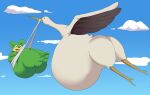  anthro avian bird butt delivery_(commerce) delivery_stork duo female feral hi_res kusosensei male male/female noop nude pregnant rufus rufus_(the_dreamstone) stork the_dreamstone 