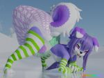  3d_(artwork) absurd_res anthro arm_warmers armwear ass_up big_diaper butt canid canine clothing diaper digital_media_(artwork) feces female hi_res huge_diaper implied_scat jack-o&#039;_pose legwear madoka_starpunch mammal messing_diaper messy_diaper pooping pose presenting presenting_hindquarters soiled_diaper soiling soiling_diaper solo solo_focus thigh_highs tongue tongue_out 