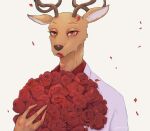  anthro beastars cervid flower hi_res louis_(beastars) male mammal moonpearl plant rose_(flower) solo 