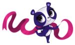  2013 alpha_channel black_nose dancing digital_media_(artwork) eyebrows eyelashes female giant_panda hasbro holding_object littlest_pet_shop mammal mn27 multicolored_body penny_ling purple_body purple_eyes ribbons semi-anthro simple_background skipping small_tail smile solo transparent_background two_tone_body ursid white_body 