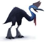  2013 ambiguous_gender angry avian beak black_body black_feathers blue_body casque_(anatomy) claws cryptid-creations feathers feral grey_body head_crest open_mouth simple_background solo southern_cassowary white_background yellow_eyes 