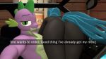  3d_(artwork) anthro anthrofied bent_over big_butt butt digital_media_(artwork) dragon duo english_text female friendship_is_magic he_wants_to_order hi_res looking_at_viewer male meme my_little_pony nude papadragon69 queen_chrysalis_(mlp) spike_(mlp) text 