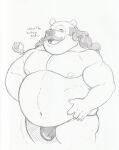  2022 anthro belly big_belly bulge clothing english_text facial_hair hi_res humanoid_hands lexor_komuga male mammal moobs mustache navel nipples overweight overweight_male rise_of_the_teenage_mutant_ninja_turtles solo text underwear unknown_character ursid 