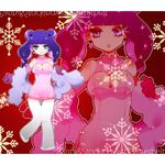  braid breasts china_dress chinese_clothes christmas cleavage double_bun dress elbow_gloves feather_boa gloves highres jewelry multicolored_hair panty_&amp;_stocking_with_garterbelt stocking_(character) stocking_(psg) two-tone_hair 