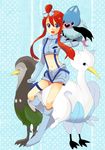  1girl fuuro_(pokemon) gym_leader pokemon smile swanna swoobat unfezant 