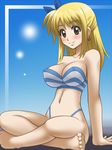  awa barefoot bikini blush breasts cleavage fairy_tail feet foot large_breasts lucy_heartfilia smile sole soles swimsuit toes 