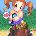  blush breasts cleavage dragon_quest dragon_quest_viii heart jessica_albert monster slime square_enix 