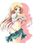  asakura_hayate blue_eyes bra brown_hair fang kousaka_kirino lingerie long_hair ore_no_imouto_ga_konna_ni_kawaii_wake_ga_nai panties school_uniform serafuku solo underwear undressing 