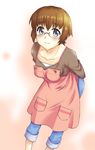  apron brown_hair glasses grey_eyes highres leaning_forward ootsuka_rei ore_no_imouto_ga_konna_ni_kawaii_wake_ga_nai short_hair solo tamura_manami 