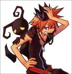  1boy alternate_costume heartless kingdom_hearts male male_focus solo sora sora_(kingdom_hearts) white_background 