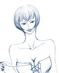  bad_id bad_pixiv_id breasts cleavage large_breasts monochrome one_piece shakuyaku_(one_piece) short_hair sketch souko69 undressing 