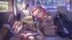  1girl agnes_digital_(full-color_fangirling)_(umamusume) agnes_digital_(umamusume) animal_ears backpack bag bag_charm black_hair blush bow bowtie brown_cardigan brown_hair carat_(umamusume) cardigan character_doll charm_(object) closed_eyes commentary_request crown dark-skinned_female dark_skin doll hair_between_eyes hair_bow highres hishi_amazon_(azure_amazon)_(umamusume) hishi_amazon_(umamusume) holding holding_trophy horse_ears horse_girl horse_tail long_hair medal meisho_doto_(turbulent_blue)_(umamusume) meisho_doto_(umamusume) mini_crown motor_vehicle multicolored_hair open_mouth orange_hair photo_(object) pink_hair pleated_skirt purple_sailor_collar purple_shirt purple_skirt sailor_collar sailor_shirt school_bag school_uniform seatbelt shinko_windy_(umamusume) shinko_windy_(wicked_punk)_(umamusume) shinmai_(kyata) shirt short_hair shoulder_bag skirt sleeping t.m._opera_o_(o_sole_suo!)_(umamusume) t.m._opera_o_(umamusume) tail tracen_school_uniform trophy umamusume umbrella van vivlos_(umamusume) vivlos_(voyage_etincelant)_(umamusume) white_bow white_bowtie white_hair 