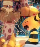  2022 ampharos balls bdsm blush bodily_fluids bondage bound cum cum_in_ass cum_inside digital_media_(artwork) duo eevee electricity eyes_closed generation_1_pokemon generation_2_pokemon genital_fluids genitals hi_res humanoid_genitalia humanoid_penis japanese_text male male/male male_penetrated male_penetrating male_penetrating_male nintendo open_mouth penetration penis pokemon pokemon_(species) sex syuro text video_games 