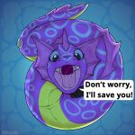  animate_inanimate blue_eyes feral fin hi_res inflatable living_inflatable open_mouth pool_toy purple_body reptile scalie snake swimming swimming_pool symrea underwater water 