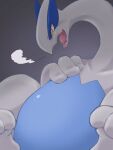  ambiguous_gender belly blue_belly feet feral generation_2_pokemon hi_res k_busho legendary_pokemon lugia nintendo open_mouth pokemon pokemon_(species) simple_background solo video_games yellow_eyes 