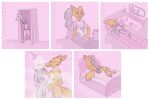  2022 absurd_res anthro balls bed bed_sheet bedding bedroom canid canine casual_nudity cheek_tuft clothed clothing comic cooking cookware cuddling digital_drawing_(artwork) digital_media_(artwork) digital_painting_(artwork) disney door duo embrace facial_tuft feet flaccid fluffy fluffy_ears fluffy_tail fox frying_pan fur furniture genitals grey_body grey_fur gynomorph gynomorph/male hi_res holding_object hug inner_ear_fluff inside interior_view intersex intersex/male judy_hopps kitchen_utensils lagomorph leporid long_ears long_tail lying male mammal neck_tuft nick_wilde nude on_back orange_body orange_fur paws penis pillow pink_background prick_ears rabbit shaded short_tail shower showering showering_together signature simple_background simple_coloring simple_eyes simple_shading sitting sketch sketchy smile snout sofa standing steam sweet.lemons television toes tools topless tuft undressing walk-in walking watching_tv water zootopia 