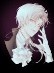  1boy absurdres bangs closed_mouth eyewear_strap glasses gloves highres jabot kikizhou35041 long_sleeves parted_bangs short_hair sideways_glance tears_of_themis upper_body vyn_richter_(tears_of_themis) white_gloves white_hair yellow_eyes 