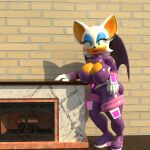  2022 3d_(artwork) anthro big_breasts breasts chiropteran clothed clothing digital_media_(artwork) female fireplace gloves handwear hi_res inside looking_at_viewer mammal membrane_(anatomy) membranous_wings open_mouth rouge_the_bat sega smile solo sonic_the_hedgehog_(series) sticki_bun topwear video_games wings 