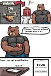  absurd_res alanottaviano anthro belly brown_bear brown_body brown_fur fur gift grizzly_bear heros_mjs hi_res male male/male mammal musclegut muscular muscular_male overweight overweight_male pecs slightly_chubby slightly_chubby_male solo ursid ursine 