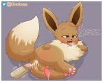  &lt;3 ahegao animal_genitalia animal_penis anthro balls bestiality big_butt blush blush_lines bodily_fluids brown_body brown_fur brown_tail butt canine_penis cloudeon cum cum_in_ass cum_inside cum_on_butt cum_on_penis eevee english_text fangs feral fur generation_1_pokemon genital_fluids genitals hi_res humanoid_genitalia humanoid_penis leaking_cum looking_pleasured male motion_lines multicolored_body multicolored_fur neck_tuft nintendo pawpads paws penis pokemon pokemon_(species) red_eyes saliva signature solo text tongue tongue_out tuft twitter two_tone_body two_tone_fur two_tone_tail vein veiny_penis video_games white_body white_fur white_tail 