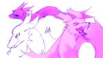  16:9 2022 batteryacid6969 blue_sclera colored_line_art cute_fangs digital_media_(artwork) dragon ear_tuft facial_tuft fangs feral forked_tail fur furred_dragon glistening glistening_eyes glistening_teeth glistening_tongue grin hi_res high-angle_view line_art long_body long_snout long_tail long_tongue looking_at_viewer mouth_closed mouth_shot open_mouth open_smile pink_body pink_fur pink_mouth pink_sclera pink_tongue pupils serpentine shaded side_view signature simple_background sketch_page slit_pupils smile snaggle_tooth snout teeth three-quarter_view tongue tongue_out tuft unusual_anatomy unusual_tail white_background widescreen xyloste 