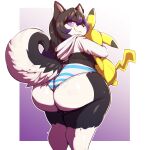  1:1 absurd_res anthro big_butt butt canid canine canis crop_top_hoodie domestic_dog generation_1_pokemon girly hi_res huge_butt husky kino_strife looking_back male mammal nintendo nordic_sled_dog pikachu plushie pokemon pokemon_(species) siberian_husky smug solo spitz thick_thighs trinity-fate62 video_games 