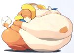  2_tails 3_fingers 3_toes ambiguous_gender anthro arm_fins belly big_belly butt feet fin fingers floatzel fur generation_4_pokemon hi_res hyper hyper_belly love_handles moobs morbidly_obese morbidly_obese_anthro multi_tail nintendo obese obese_anthro orange_body orange_fur overweight overweight_anthro pokemon pokemon_(species) shadow simple_background solo standing toes unpoppo_100 video_games white_background 