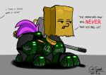  absurd_res cdrspark earth_pony english_text equid equine female feral friendship_is_magic hasbro hi_res horse machine mammal my_little_pony paper_bag_(oc) pony power_armor solo text 