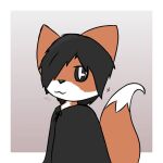  ambiguous_gender anthro black_hair canid canine cloak clothing fox fox_tail furry hair mammal solo zilik_(zilikslider) zilikslider 