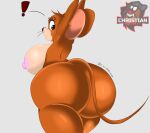 anthro better_version_at_source big_breasts big_butt black_nose breasts brown_body brown_eyes brown_fur butt chrisbmonkey crossgender female fur huge_breasts huge_butt jerry_mouse looking_at_viewer looking_back looking_back_at_viewer mammal metro-goldwyn-mayer mouse mtf_crossgender murid murine nipples rodent short_stack solo surprise thick_thighs tom_and_jerry wide_hips 