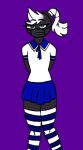  bomb bottomwear clothing explosives fan_character female female/female hi_res school_uniform skirt solo uniform 