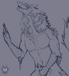  anthro biped bite biting_lip bodily_fluids erection genital_fluids genitals hi_res male masturbation penile penile_masturbation penis precum ruttingstrap sergal solo 