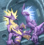  2022 3_toes amped_toxtricity digital_media_(artwork) duo featureless_crotch feet generation_8_pokemon hi_res katkichi looking_at_viewer low_key_toxtricity nintendo nude pokemon pokemon_(species) purple_body signature toes tongue tongue_out toxtricity video_games 