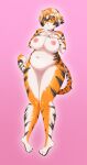  135:256 4k 5_fingers absurd_res anthro areola arknights belly big_breasts breasts countershading fangs felid female fingers fur genitals hair hands_on_own_breasts hi_res huge_breasts hypergryph looking_at_viewer m1rooo mammal medium_hair multicolored_body multicolored_fur multicolored_hair navel nipples nude orange_body orange_fur orange_hair pantherine pussy signature simple_background slightly_chubby smile solo solo_focus striped_body striped_fur stripes studio_montagne thick_thighs tiger video_games waaifu_(arknights) white_body white_fur 