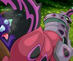  2026 ambiguous_gender anus dominant dominant_female duo female female/ambiguous feral generation_3_pokemon generation_9_pokemon genitals hi_res larger_female lonbluewolf mega_evolution mega_scolipede nintendo pokemon pokemon_(species) sableye size_difference smaller_ambiguous vulva 