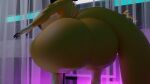  16:9 2026 anthro areola bandai_namco big_butt blender_(artwork) blender_cycles_(artwork) breasts butt butt_focus crouching digimon digimon_(species) digital_media_(artwork) domizoni female fingernails hi_res huge_butt long_fingernails nails nude nude_anthro side_boob solo tail taomon widescreen yellow_body 