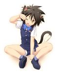  animal_ears blush boy cat_ears cat_tail catboy child fangs male male_focus petboy ribbon shota tail trap uniform wink yuu_takase 