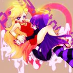  2girls dress goth gothic halo jewelry lots_of_jewelry multiple_girls panty_&amp;_stocking_with_garterbelt panty_(character) panty_(psg) stocking_(character) stocking_(psg) 