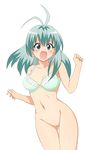  1girl absurdres blush bottomless breasts green_hair highres legs long_hair nude_filter open_mouth photoshop purple_eyes pussy run_elsie_jewelria solo thighs to_love-ru toloveru uncensored 